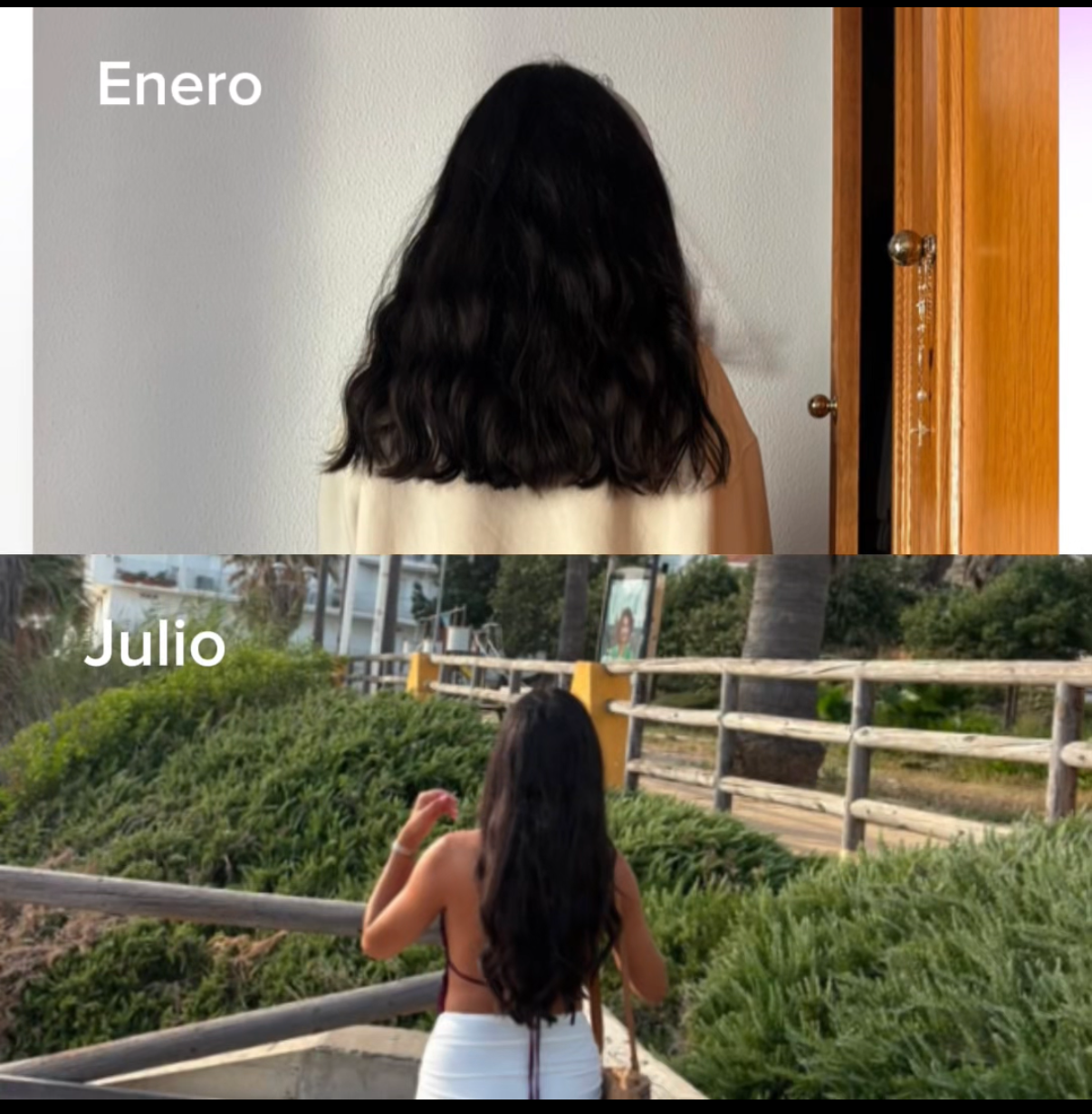 Antes y después de una asesoría capilar: enero y julio